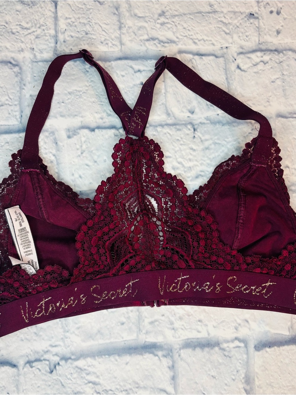 Victoria’s Secret Maroon Front Clasping Lace Bralette Size Medium - Picture 3 of 4